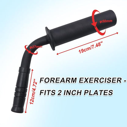 Wrist Forearm Strengthener Fits 2 Inch Weight Plates, Arm Wrestling Hammer Bar with Barbell Clamp, Heavy-Duty Wrist Strength Equipment for Grip and Forearm Workout