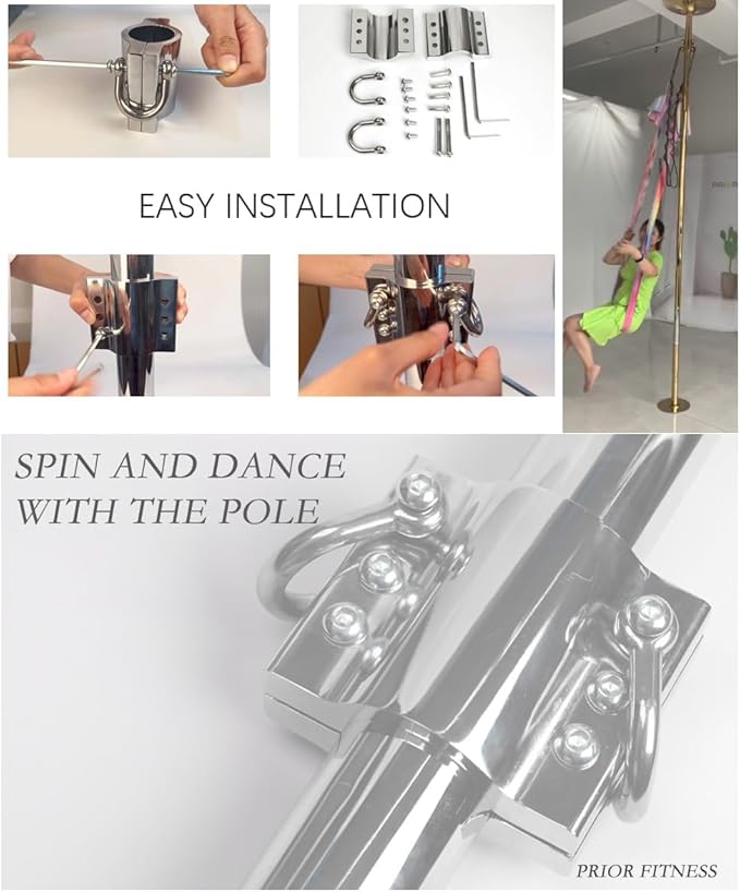 PRIOR FITNESS Aerial Pole Strap Set Pole Grip Dancing Accessory Silks Silkii Professional Grade Accessory Set for Aerial Yoga and Fitness Training