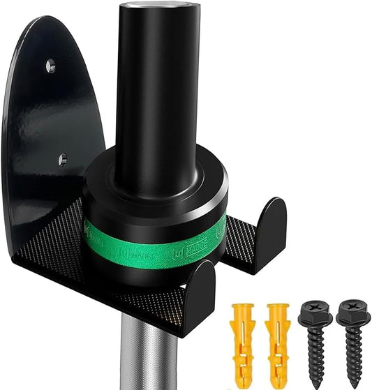 Barbell Holder Wall Mount,Garage Gym Bar Wall Rack,Vertical Olympic Hanger wall Mount Rack,Space Saving Commercial or Home Gym Accessory Holds Under 33mm Bar Size Barbell Hanger