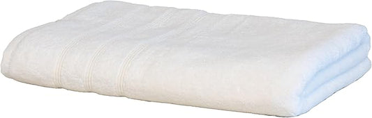 Mosobam Luxury Turkish Bath Towels 30X58 White Oversize 700 GSM Bamboo Viscose & Aegean Turkish Combed Cotton