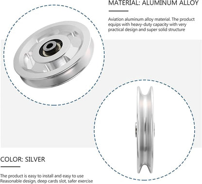 Pulley system for home gym, Aluminum GYM Pulley Wheel Universal Aluminum Alloy Bearing Pulley Wheel for Cable Machine Gym Equipment Part Garage Door