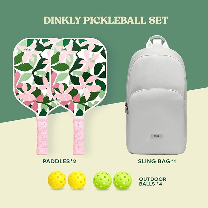 Pickleball Paddles Set of 2/4- USAPA Approved Graphite/Fiberglass Pickleball Racket, 2 Pickleball Rackets, 4 Balls and 1 Portable Carry Bag, Aesthetic Pickle Ball Set for Men Women Beginners