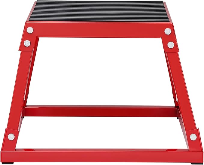 VEVOR Plyometric Jump Box, 18 Inch Plyo Box, Steel Plyometric Platform and Jumping Agility Box, Anti-Slip Fitness Exercise Step Up Box for Home Gym Training, Conditioning Strength Training