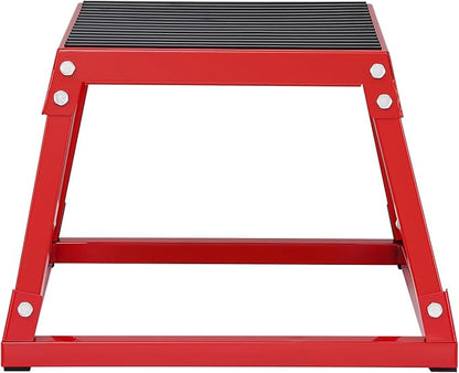 VEVOR Plyometric Jump Box, 18 Inch Plyo Box, Steel Plyometric Platform and Jumping Agility Box, Anti-Slip Fitness Exercise Step Up Box for Home Gym Training, Conditioning Strength Training