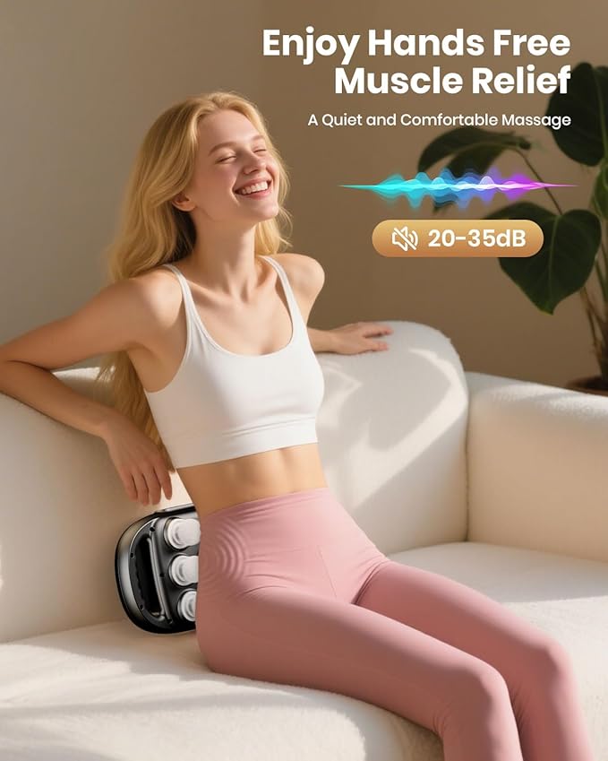 6-Head Massage Gun, Deep Tissue Back Massager with 32 Adjustable Intensities & 9 Modes, Electric Percussion Massager, Gun Tool for Back/Shoulders/Legs/Arms/Neck & Full Body Muscle Pain Relief