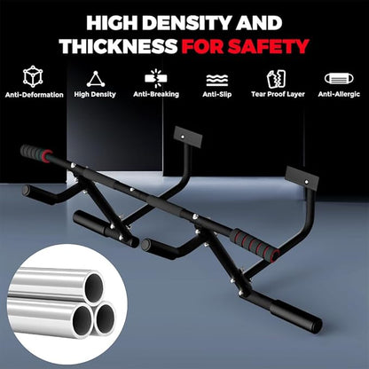 ONETWOFIT 2025 Upgrade Multi-Grip Pull Up Bar for Doorway - 460 lbs Heavy Duty Chin-Up Bar for Home Gym Exercise, Door Frame Pull Up Bar for Almost All Doors