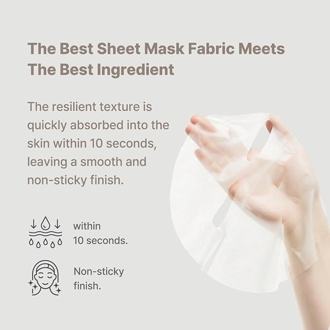 Signature Origin 100 Snow Mushroom Mask (5-packs), 100% Snow Mushroom Extract Serum Facial Sheet Masks for All Skin Types, Korean Best Hydrating Skincare Sheet Masks for Glass Skin Face