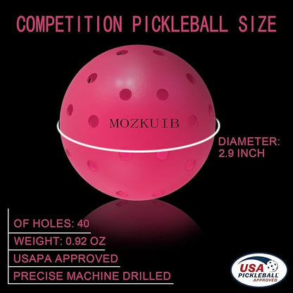Pickleball Balls - USAPA Approved, 40 Holes Competition Pickle Balls for Tournament Play - High Visibility, Durable, Ideal for All Skill Levels