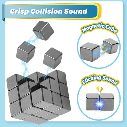 Fidget Balls Magnet Toy for Adults, Square Black Magnetic Stones, Magnet Hand Roller, Magnetic Rocks for Office, Cool Magnetic Gadget Sciencce Kit, Age 15+ (28PCS)