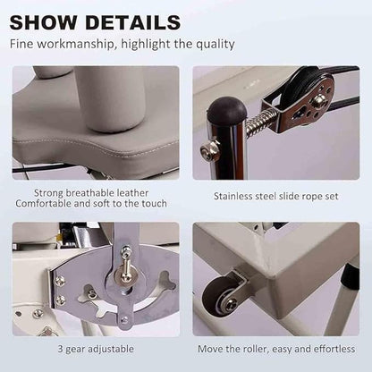 Pilates Reformer Machine, Multifunction Portable Adjustable Reformer, for Home Gym Indoor, Women Yoga Workout, Foldable Exercise Equipment, Training Weight,Off White