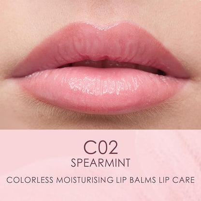 CATKIN Lip Balm Ultra Hydrating Colorless Lip Moistrurizer Lip Care with Vitamin E Nourishing For Cracked & Dry Lips Day & Night Lip Care Transparent 0.12 oz C02 Spearmint