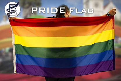 FlagSource Decorative Nylon Flags (3x5', Pride Rainbow)