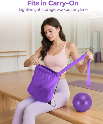 Pilates Essentials Kit for Women, 14-Inch Magic Circle Home Pilates Equipment with Pilates Ring and Ball Set, 5 Resistance Bands & Accessories for Home Workouts Beginners Essentials Starter Set