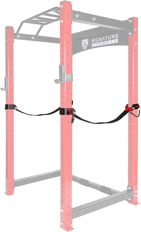 Signature Fitness SF-3 1,500 Pound Capacity 3” x 3” Power Cage Squat Rack, Includes J-Hooks and Safety Straps, Other Optional Accessories