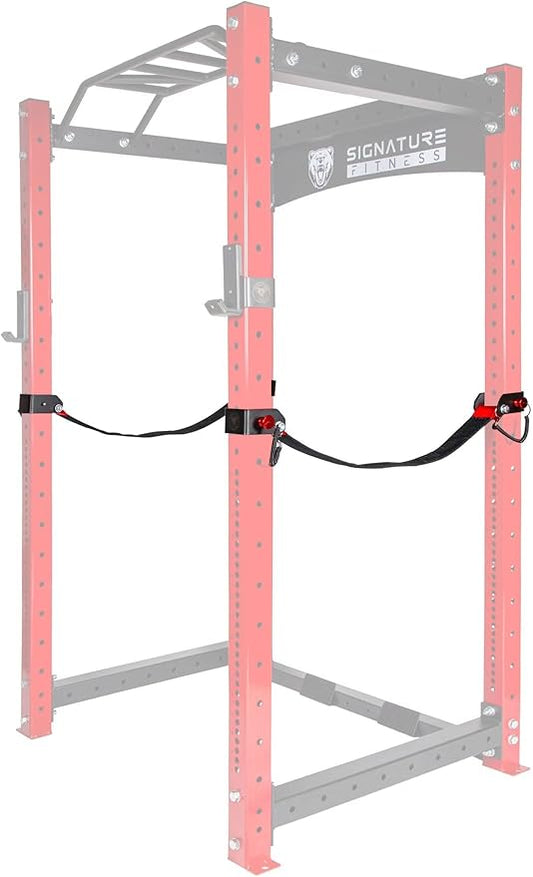 Signature Fitness SF-3 1,500 Pound Capacity 3” x 3” Power Cage Squat Rack, Includes J-Hooks and Safety Straps, Other Optional Accessories