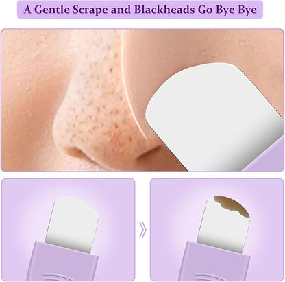 Blackhead Remover Tool,Silicone Face Scrubber, 2 in 1 Nose Pore Scraper for Deep Cleansing,Face Skin Spatula, Nose Black Head Remover, Pore Cleaner Skin Care Tool for Men Women