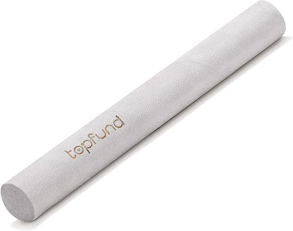 TOPFUND 10" Solid Singing Bowl Suede Mallet｜Hand-Wrapped Cowhide + Solid Beech Core (Scratch-Proof)