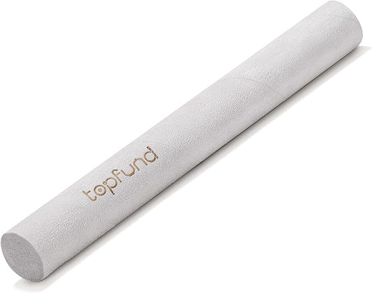 TOPFUND 10" Solid Singing Bowl Suede Mallet｜Hand-Wrapped Cowhide + Solid Beech Core (Scratch-Proof)
