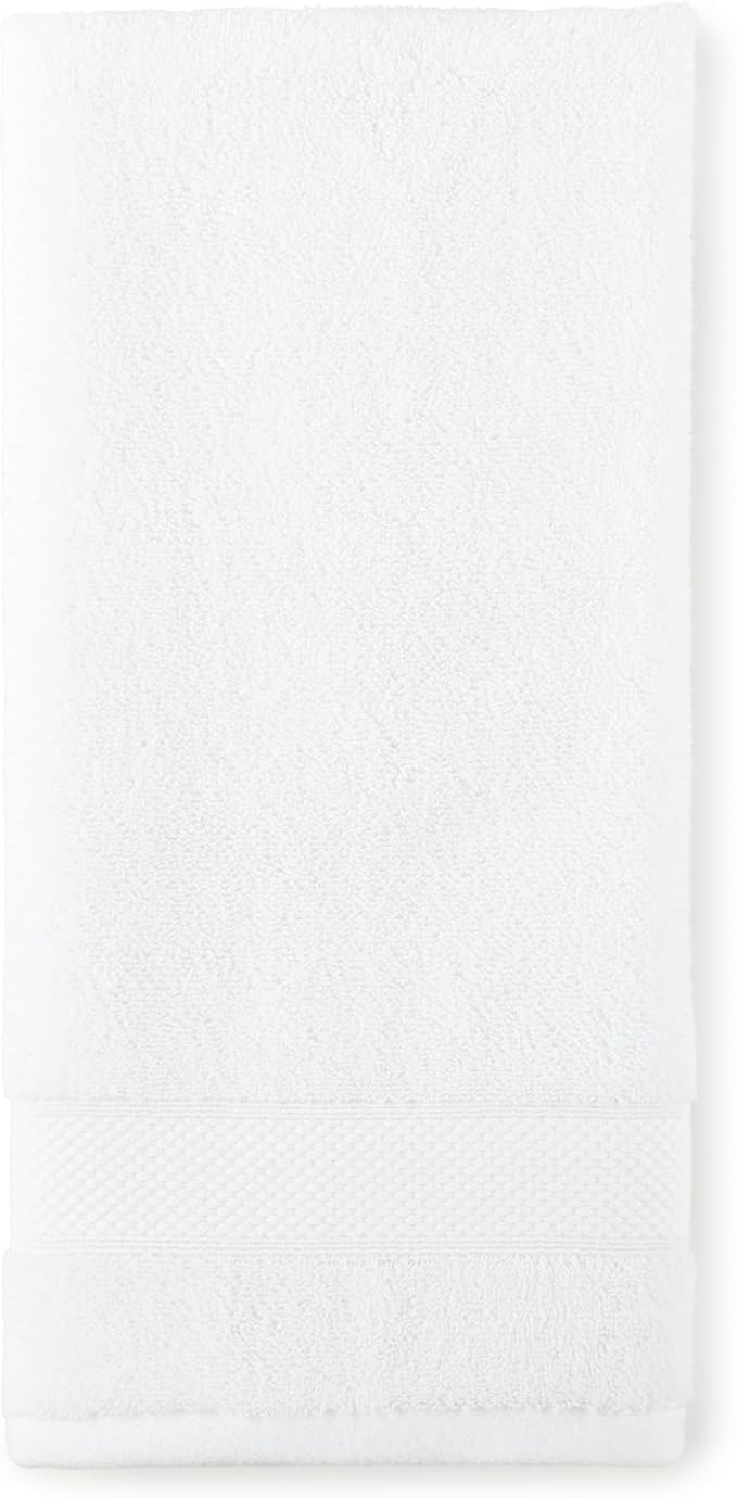 Peacock Alley Diamond 6 Piece Towel Set - Luxurious 100% Long-Staple Turkish Cotton - Soft, Absorbent & Fast Drying, White