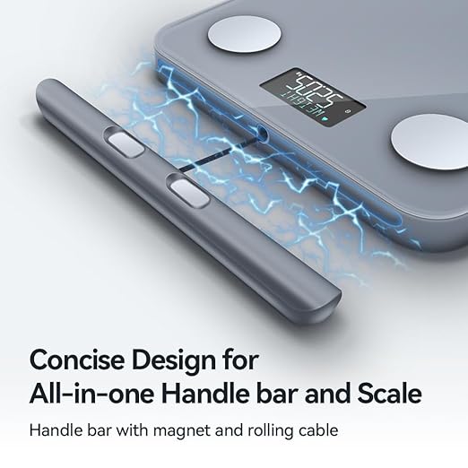 Fitdays Smart Body Fat Scale | Advanced 8-Electrode Technology for BMI/20+ Body Metrics | Full-Color LED & High Precision | Bathroom Weight Scale for Fitness/Weight Loss (FG2211LB-GREY)