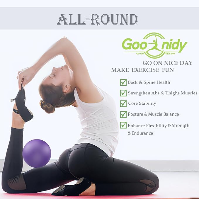 Soft Pilates Ball 9 Inch, Ideal Small Exercise Ball Between Knee Squeeze for Physical Therapy Yoga Core Medicine Abs Pt Bouncy, Mini Rubber Fitball Barre Workout Equipment for Women Men Kid Toddler