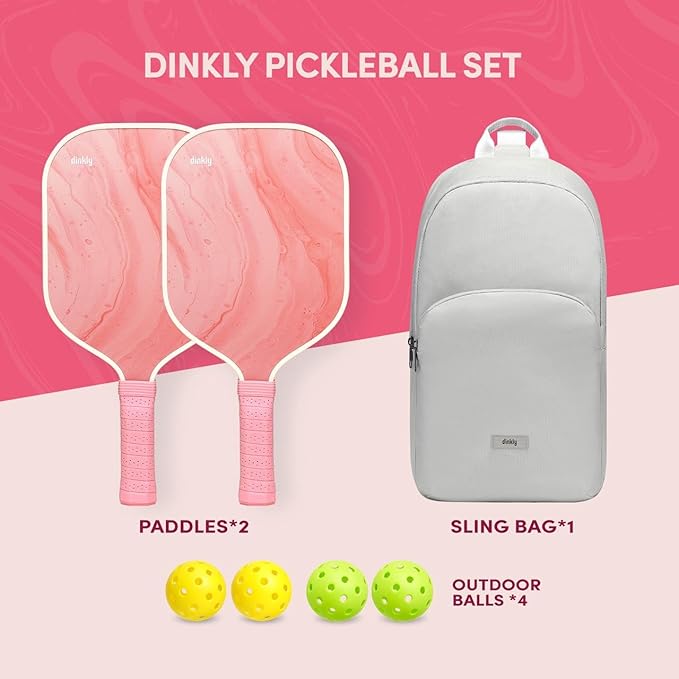 Pickleball Paddles Set of 2/4- USAPA Approved Graphite/Fiberglass Pickleball Racket, 2 Pickleball Rackets, 4 Balls and 1 Portable Carry Bag, Aesthetic Pickle Ball Set for Men Women Beginners