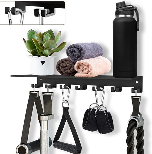 Floating Shelf Organizer Compatible with Tonal Accessories Wall Mount Hanger with Hooks T-Lock Adapters Home Gym Weight Storage Equipment Metal Rack Holder Bracket Hanger Workout Fitness (Classic)