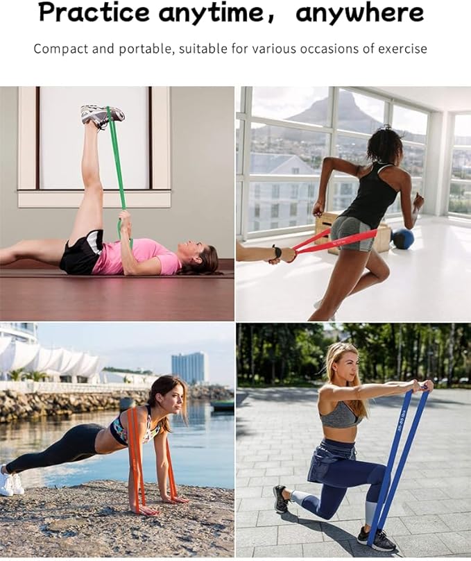 Pull Up Assist Bands Set, 5 Resistance Bands 15-125 lbs, Exercise Bands with Storage Bag, Workout Fitness Training