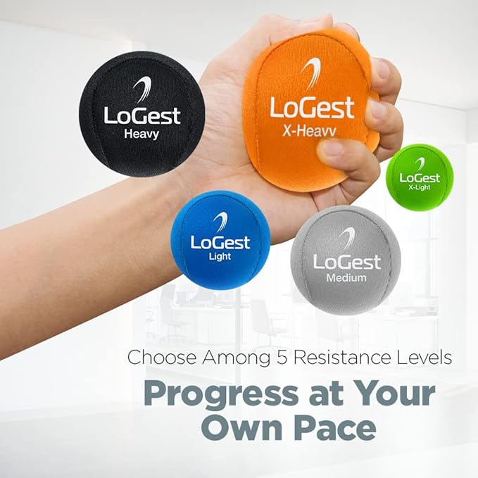 Logest Hand Stress Ball - Stress Reliever and Hand Exercise Ball - Available in 5 Levels