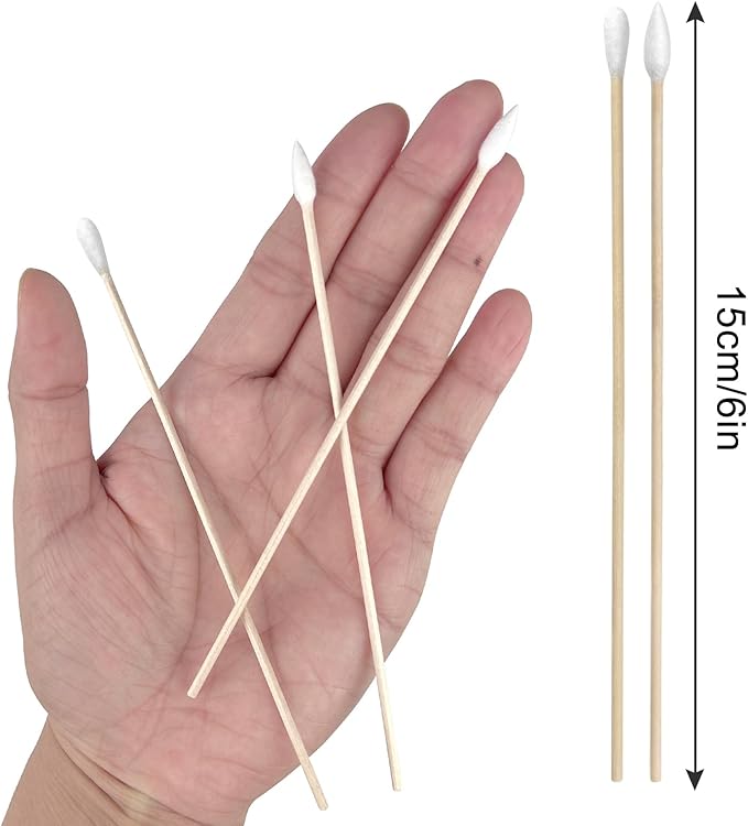 500/200PCS Gun Cleaning Swabs - 6 Inch Long Cotton Swabs - Lint Free, Highly Absorbent Gun Swabs for Precision Gun Cleaning, Applying