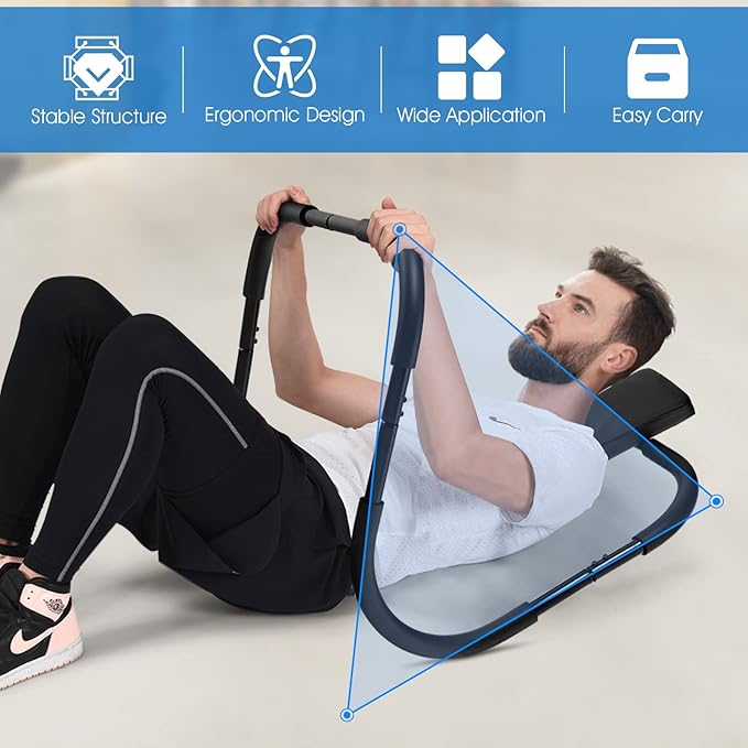 Goplus AB Fitness Crunch, Portable Abdominal Machine Workout Exerciser for Core Strength, Muscle Training, Sit Up AB Trainer for Home, Office, Gym