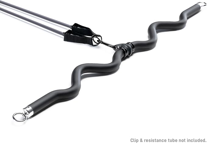 Bionic Body Deluxe Exercise Curl Bar for Lats, Curls and More BBEB-7355 Black 47 inches