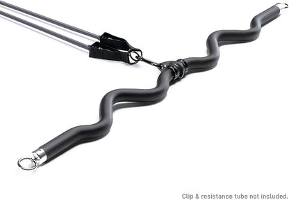 Bionic Body Deluxe Exercise Curl Bar for Lats, Curls and More BBEB-7355 Black 47 inches