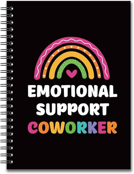 YAZMEEN Rainbow Coworker Blank Spiral Notebook（160 Pages） Emotional Support Coworker Hardcover Sketchbook Coworker Leaving Gift Funny Notebook Gift for Office Colleague Leader Boss Friend Work Bestie