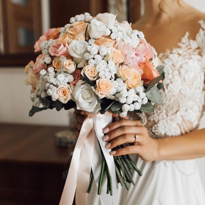 1-1/2" Width x 50 Yards Satin Fabric Ribbon, Silver Ribbon Perfect for DIY Bows, Swags, Gift Wrapping, Craft, Flower Bouquet，Christmas and Party Decoration