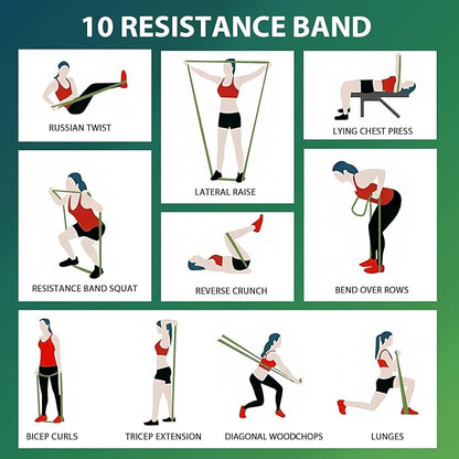 LEEKEY Resistance Bands, Exercise Bands with Handles,Pull Up Assist Bands - Bands for Working Out,Band for Men and Women Fitness Training, Physical Therapy,Home Workouts