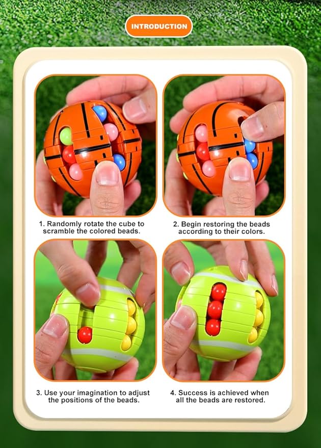 Puzzle Sport Ball Toys - 3D Brain Teasers and Puzzle Games for Kids and Adults, Travel Games for Ages 3+, Intelligence 2.5" Puzzle Magic Bead, Hand Sport, Adult Relieve Stress, Gifts for Boys Girls