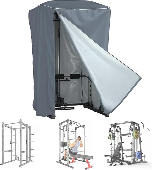 Power Cage Cover,Strength Training Power Cage Covers,84" H x 47" L x 69" W-Squat Rack Cage Accessories Outdoor And indoor Universal Dust and Waterproof Four-Season Protective Cover-Black