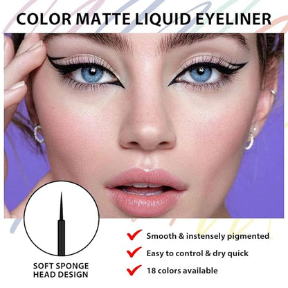 evpct 1Pcs Black Liquid Eyeliner Makeup Waterproof Black Eye Liners for Women, Eyes Wing Eyeliner Stamps Shapes Colored Eyeliner delineador de ojos a prueba de agua contra el agua blanco para ojos