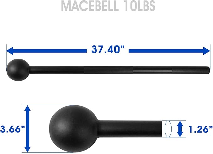 Yes4All Steel Mace Bell for Strength Training - Support Full Body, Muscles, Shoulder, Grips & Forearms Workouts to Rehabilitation, Stretching 5, 7, 10, 15, 20, 25, 30lb For Woman & Man