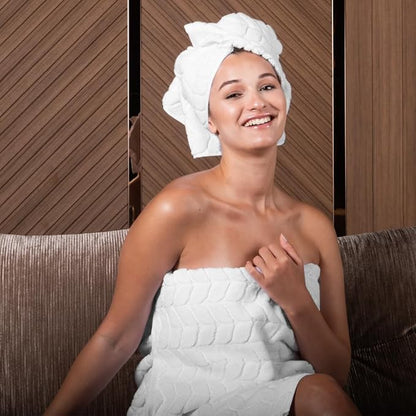 BAGNO MILANO Turkish Bath Towels, Soft Plush Jacquard Luxury Bath Towels, Quick Dry Towel Set (Black, 4 Pcs Hand Towel Set)