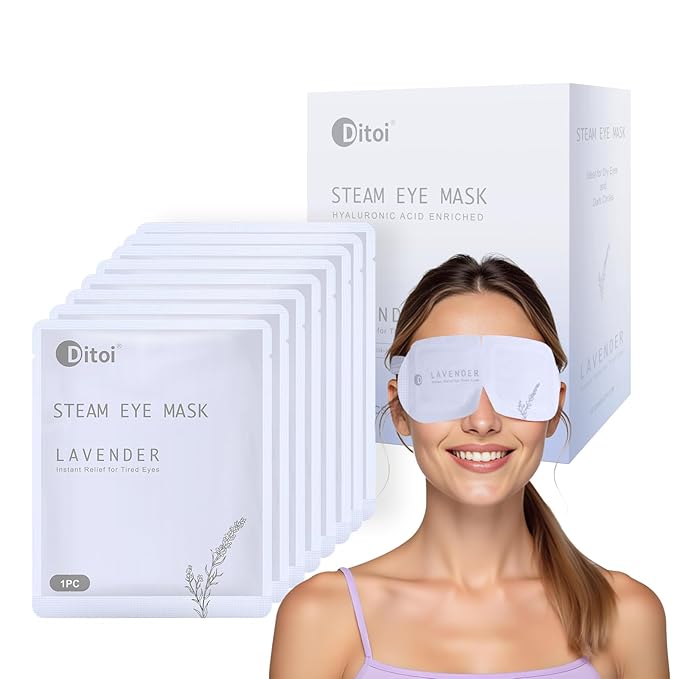 Steam Eye Mask, Heated Eye Mask for Sleep,Warm Compress with Hyaluronic Acid,Moist Heat for Dry Eye Relief,Spa,Stye Eye Treatment,Travel Essentials & Relaxation Gifts,Lavender 10 Packs