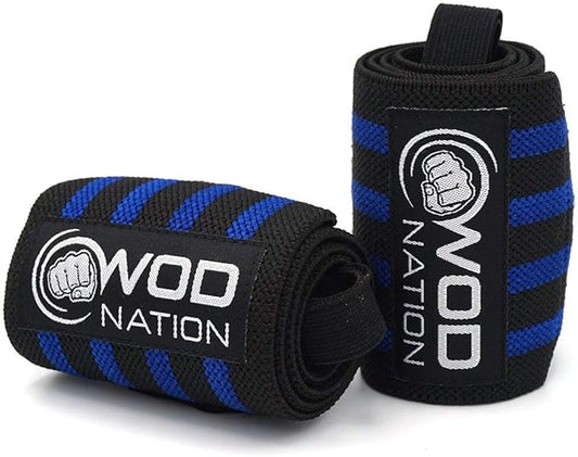 WOD Nation Wrist Wraps for Weightlifting & Strength Training – Professional Gym Straps w/Thumb Loop for Men & Women