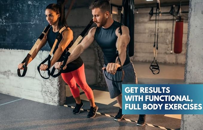 Suspension Trainer | Full Body Workout System | Strength & Resistance Training Kit with Door Anchor, Handles, and Carrying Bag – Perfect for Home, Gym, and Travel