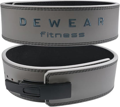 Genuine Leather Weight Lifting Belt with Lever Buckle, 10mm Thick 4" Leather Lumbar Back Support, Gym Belts Ideal for Training, Weightlifting, Bodybuilding, Squats and Deadlifts