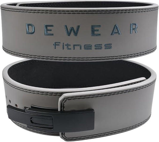 Genuine Leather Weight Lifting Belt with Lever Buckle, 10mm Thick 4" Leather Lumbar Back Support, Gym Belts Ideal for Training, Weightlifting, Bodybuilding, Squats and Deadlifts