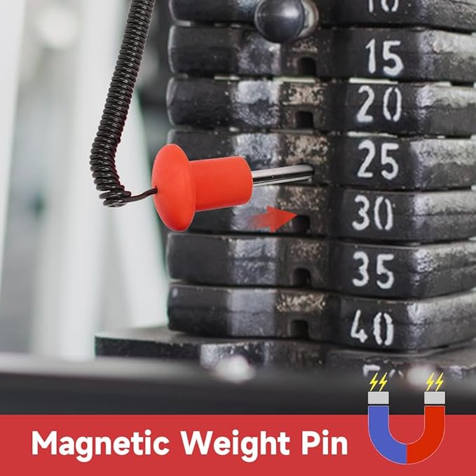 Magnetic Weight Pin, Universal Weight Stack Pin with Pull Rope, Gym Pin for Strength Training Equipment Lifting Machine, Drop Set Pins Gym for Commercial Gym or Home Gym