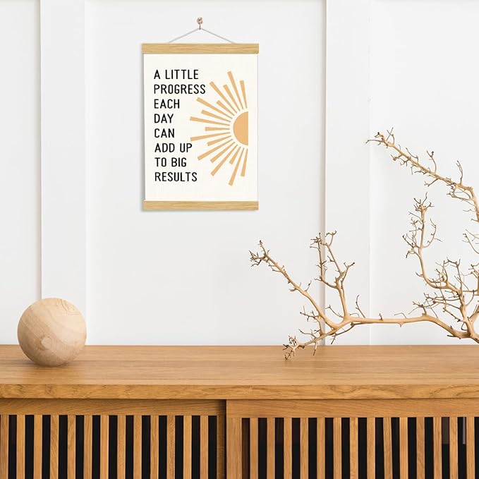 YGSDZY A Little Progress Each Day Can Add Up To Big Results, Therapy Office Decor, Wood Poster Hanger, Mental Health Poster, Mental Health Posters, Motivational Office Decor, School Counselor