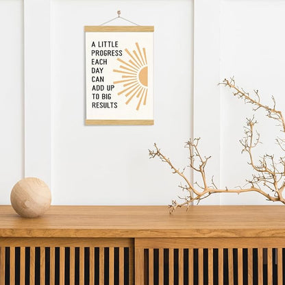 YGSDZY A Little Progress Each Day Can Add Up To Big Results, Therapy Office Decor, Wood Poster Hanger, Mental Health Poster, Mental Health Posters, Motivational Office Decor, School Counselor