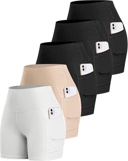 LZYVOO Biker Spandex Shorts Women, High Waisted Tummy Control Workout Yoga Shorts with Pockets